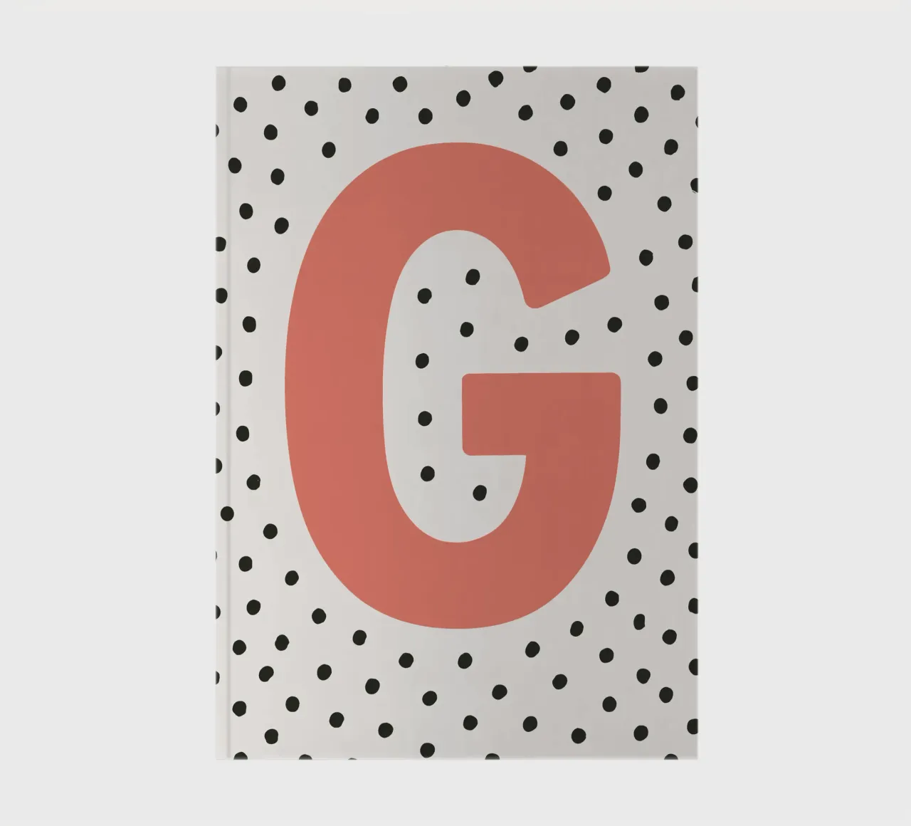 Initial G on dot pattern - Scandinavian style notebook by KidzStudio
