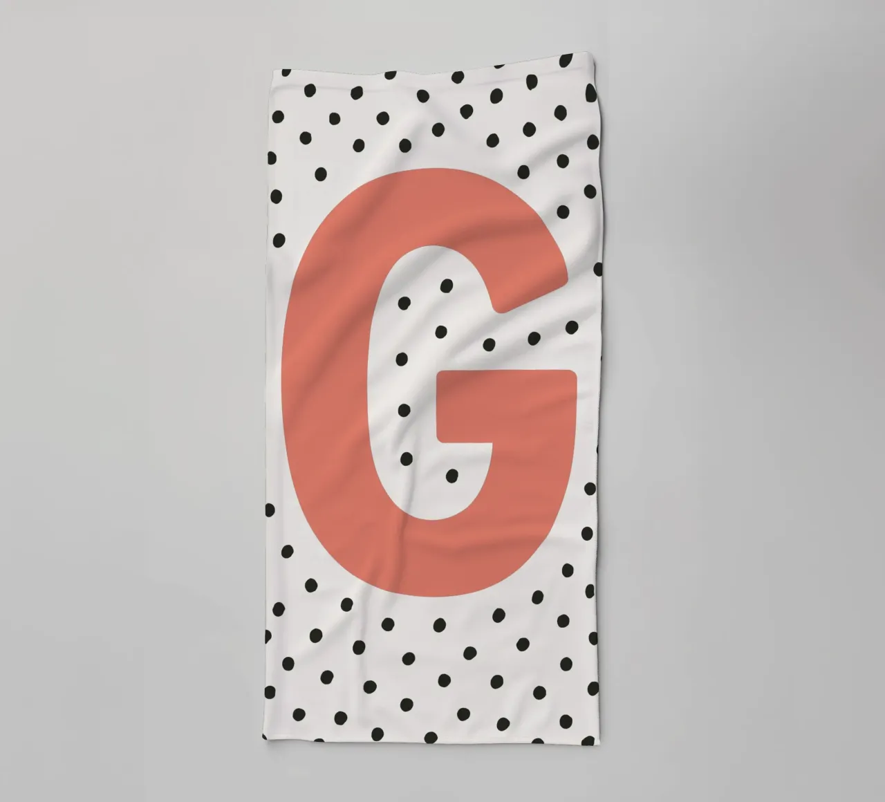 Initial G on dot pattern - Scandinavian style towel by KidzStudio