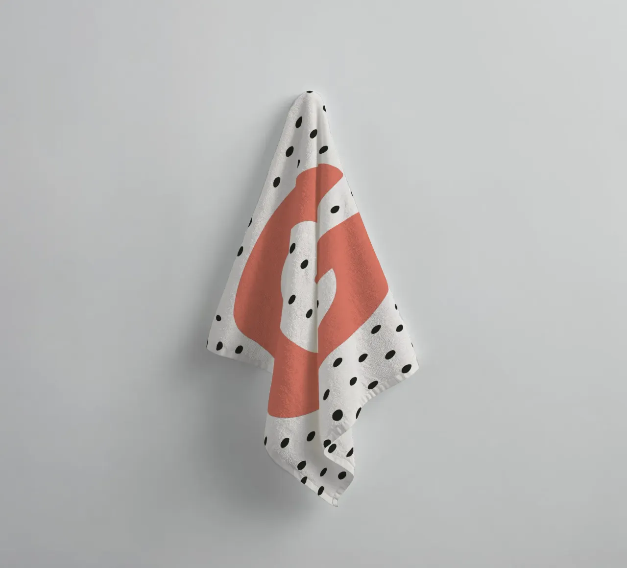 Initial G on dot pattern - Scandinavian style towel by KidzStudio