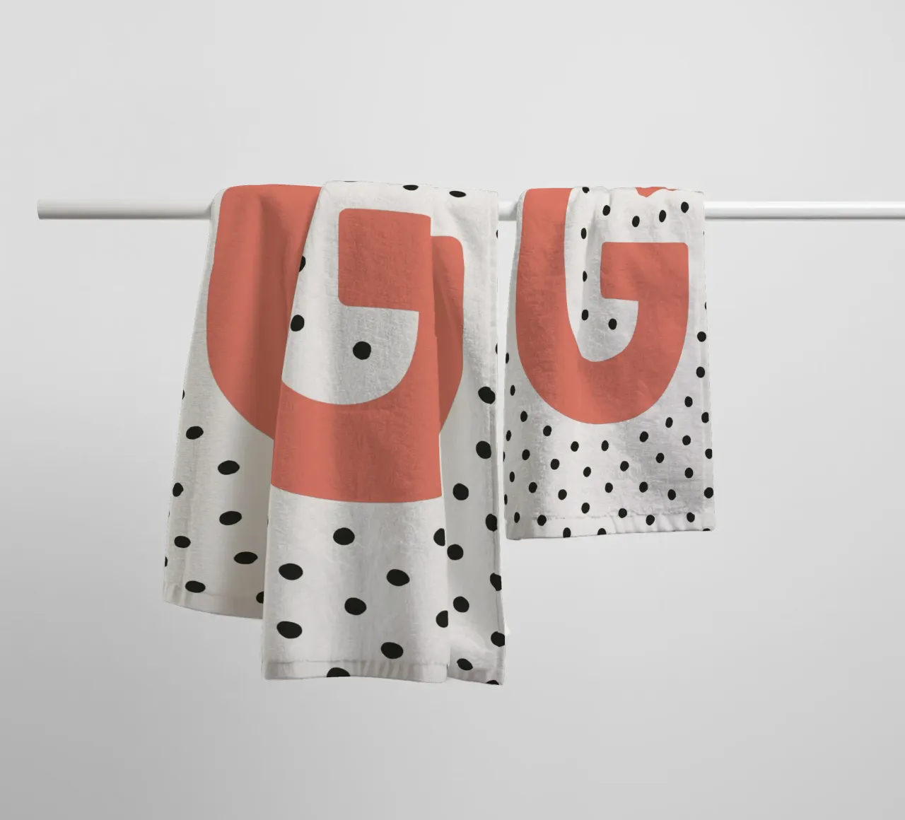 Initial G on dot pattern - Scandinavian style towel by KidzStudio