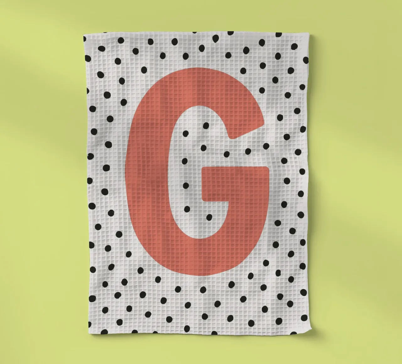 Initial G on dot pattern - Scandinavian style tea towel by KidzStudio