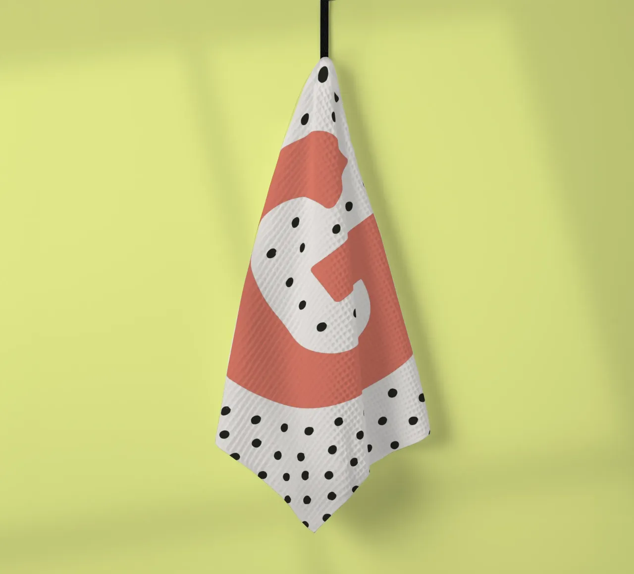 Initial G on dot pattern - Scandinavian style tea towel by KidzStudio