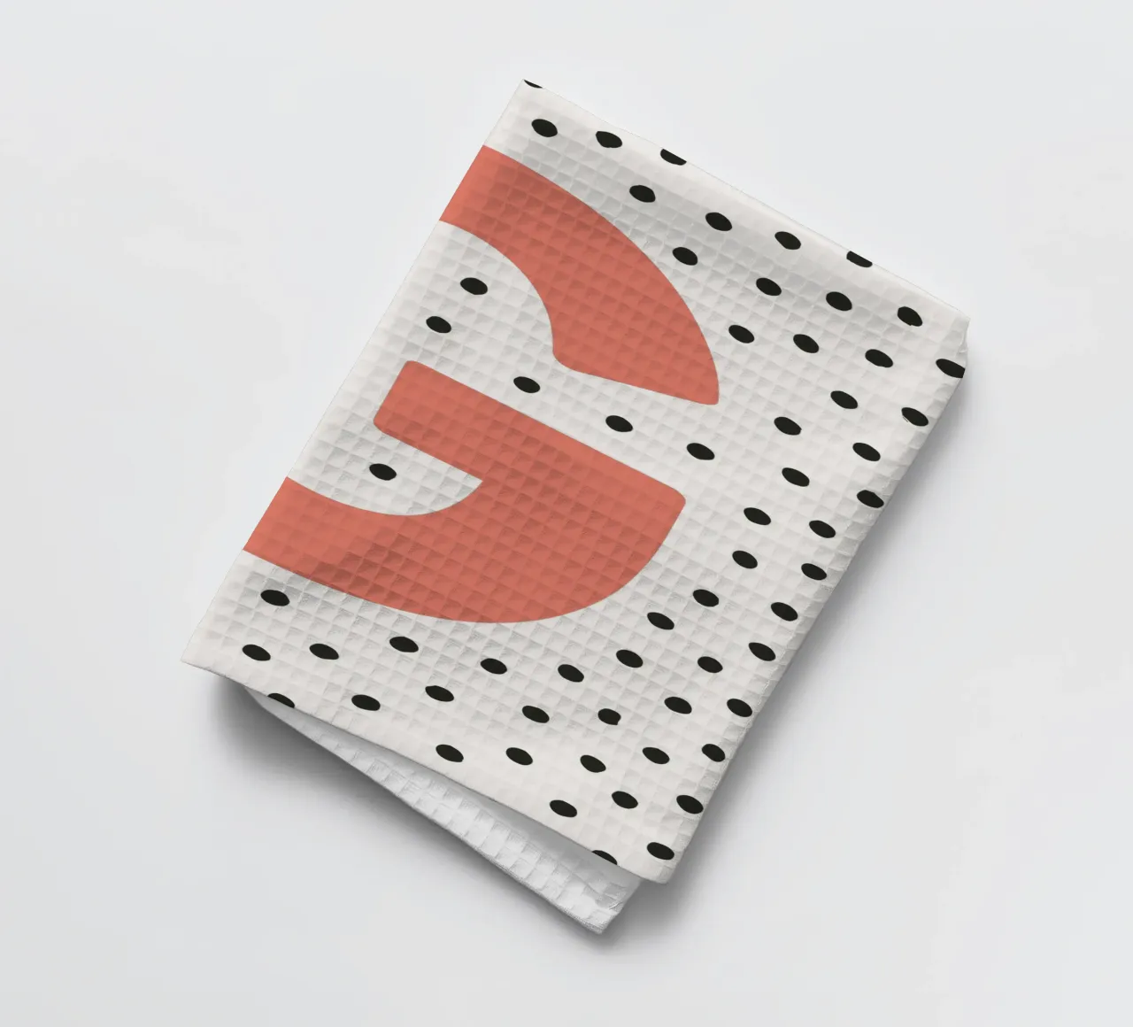 Initial G on dot pattern - Scandinavian style tea towel by KidzStudio