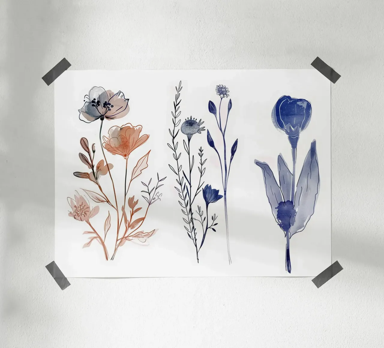Trio in Bloom carta hahnemühle da Sophia Calder Studio