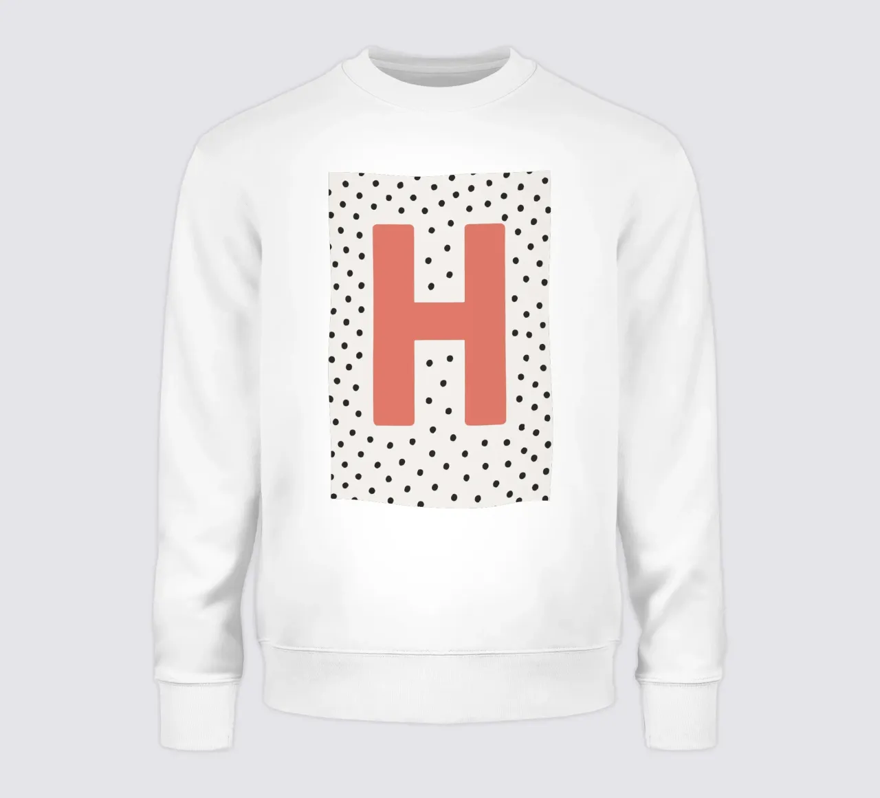 Initial H on dot pattern - Scandinavian style sweatshirt by KidzStudio
