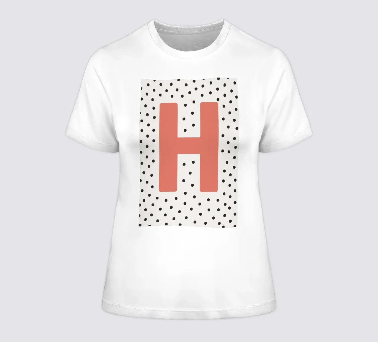Initial H on dot pattern - Scandinavian style women's fitted t-shirt by KidzStudio