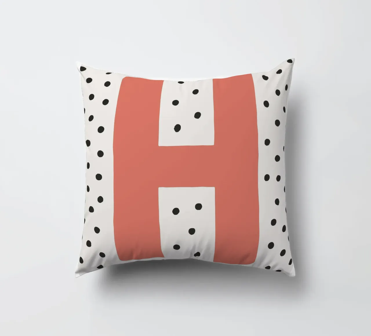 Initial H on dot pattern - Scandinavian style decorative cushion by KidzStudio