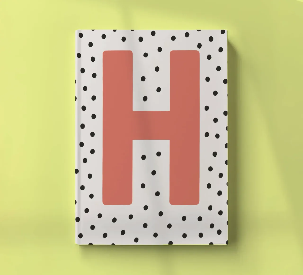 Initial H on dot pattern - Scandinavian style notebook by KidzStudio