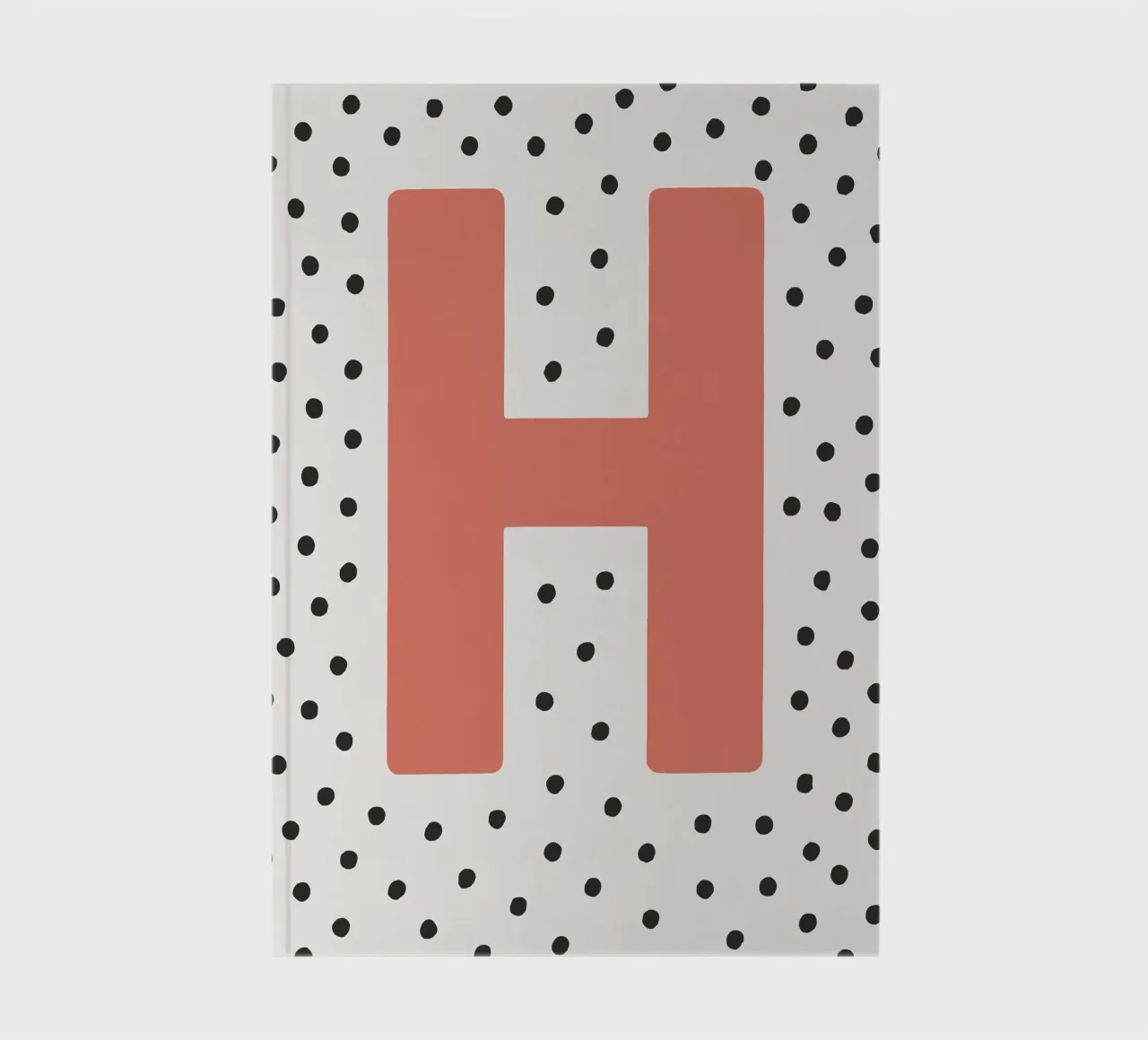 Initial H on dot pattern - Scandinavian style notebook by KidzStudio