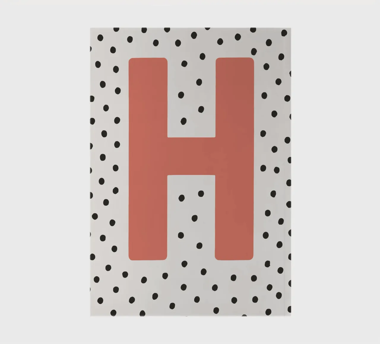 Initial H on dot pattern - Scandinavian style notebook by KidzStudio