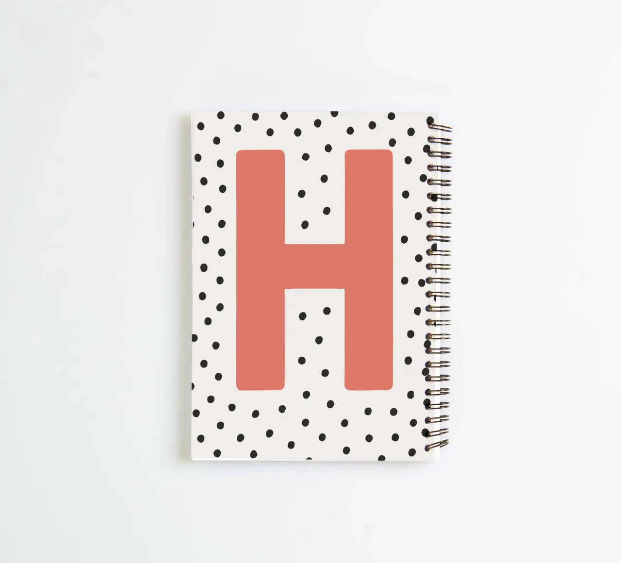 Initial H on dot pattern - Scandinavian style spiral notebook by KidzStudio