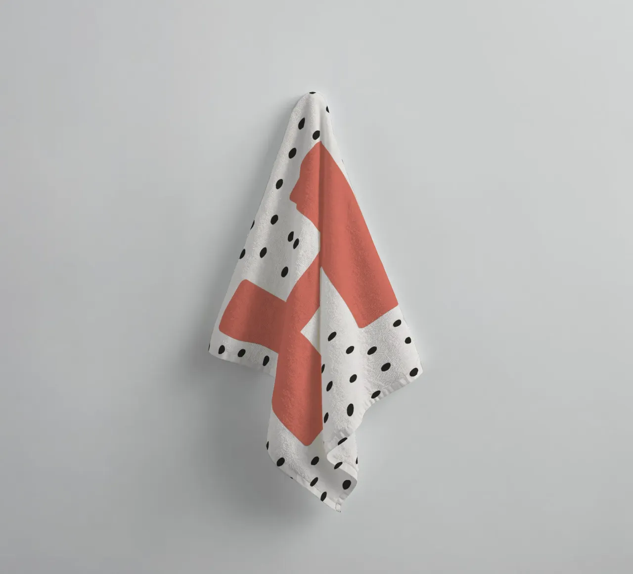 Initial H on dot pattern - Scandinavian style towel by KidzStudio