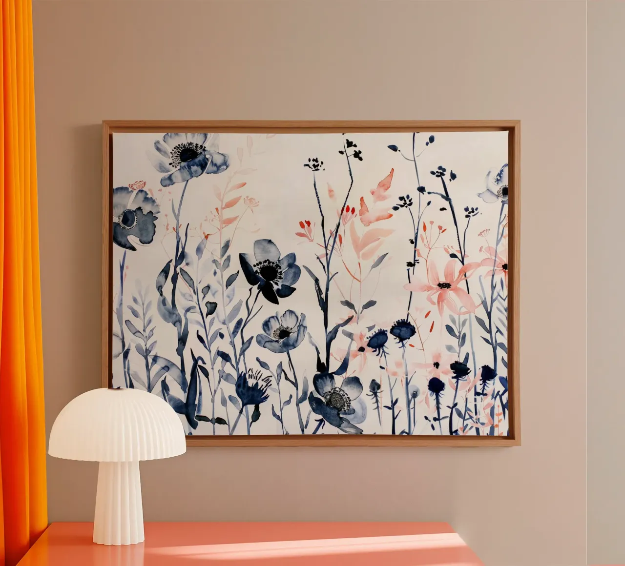 Interludio di fiori selvatici tela con Cornice a cassetta da Sophia Calder Studio
