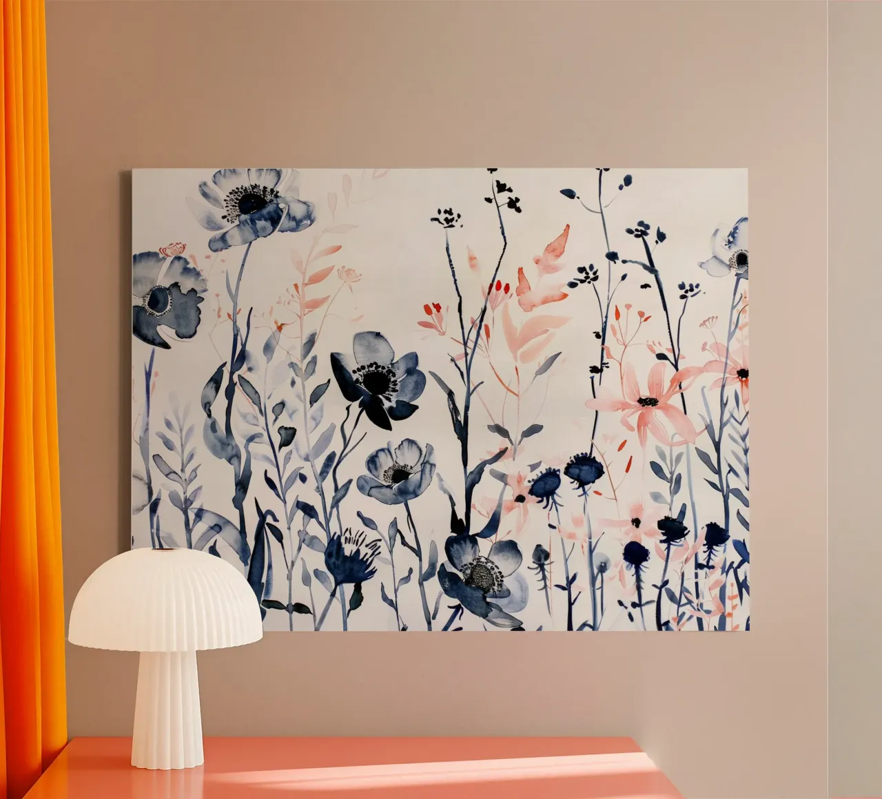 Interludio di fiori selvatici tela con Cornice a cassetta da Sophia Calder Studio