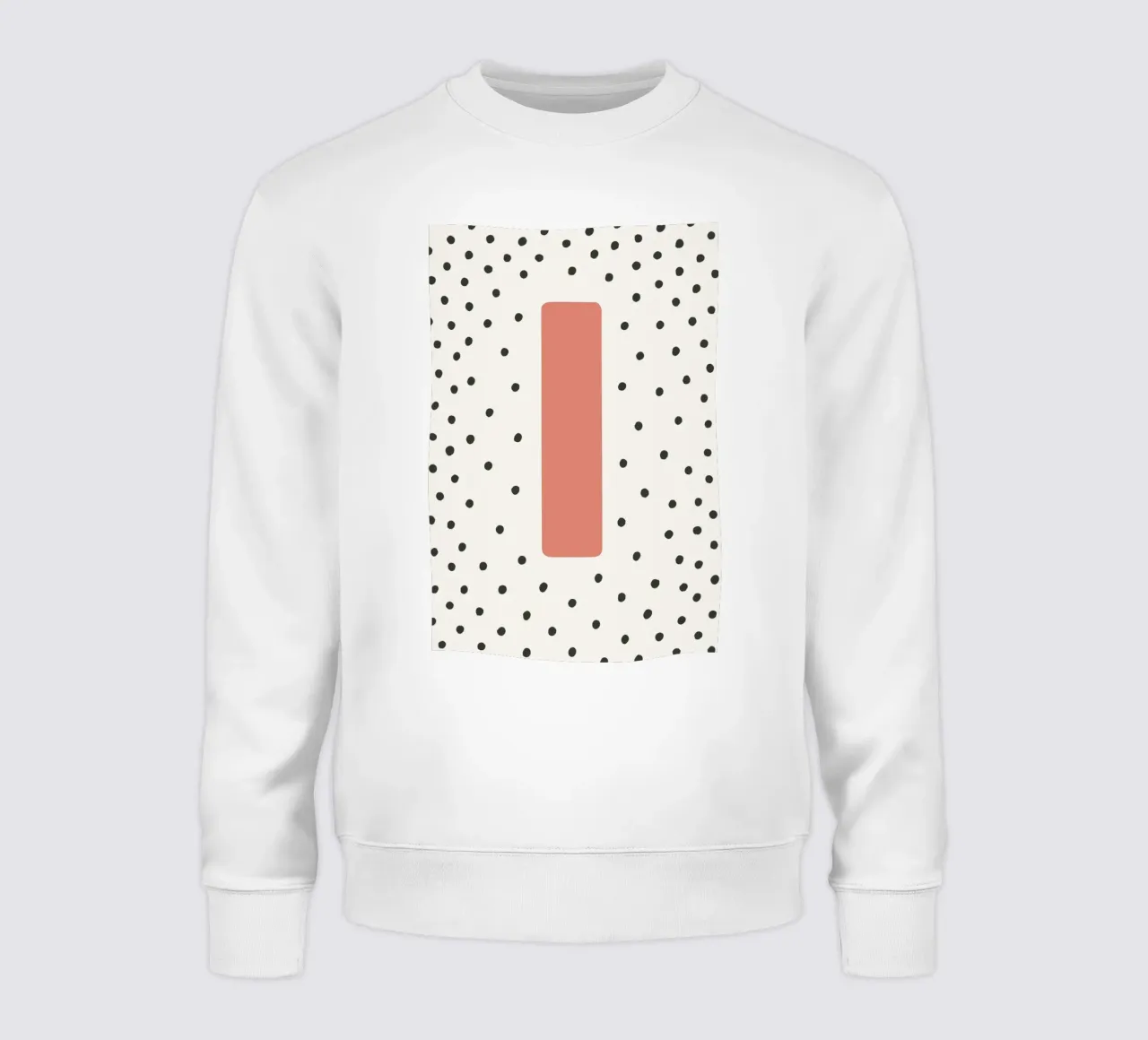Initial I on dot pattern - Scandinavian style sweatshirt by KidzStudio