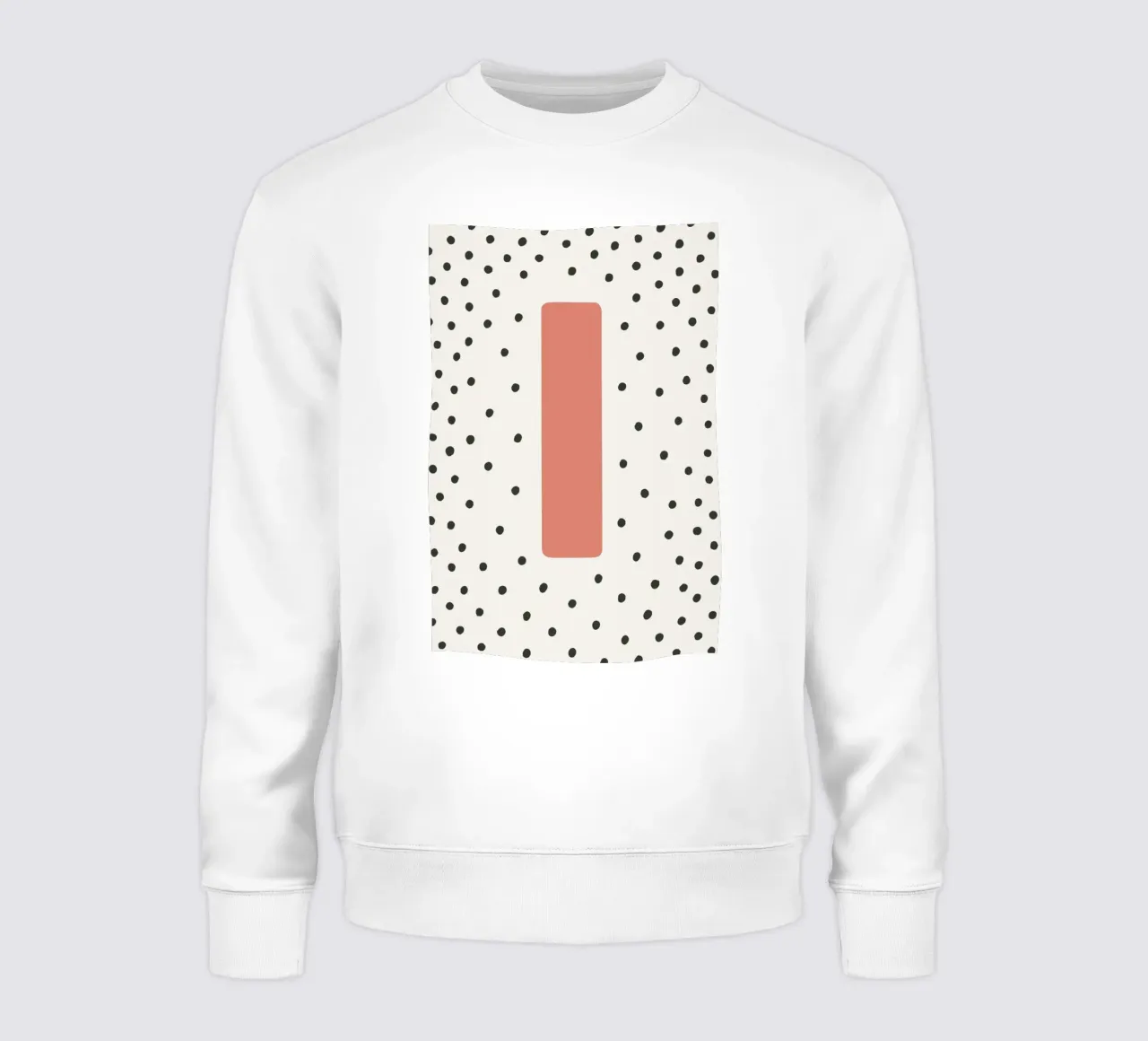 Initial I on dot pattern - Scandinavian style sweatshirt by KidzStudio