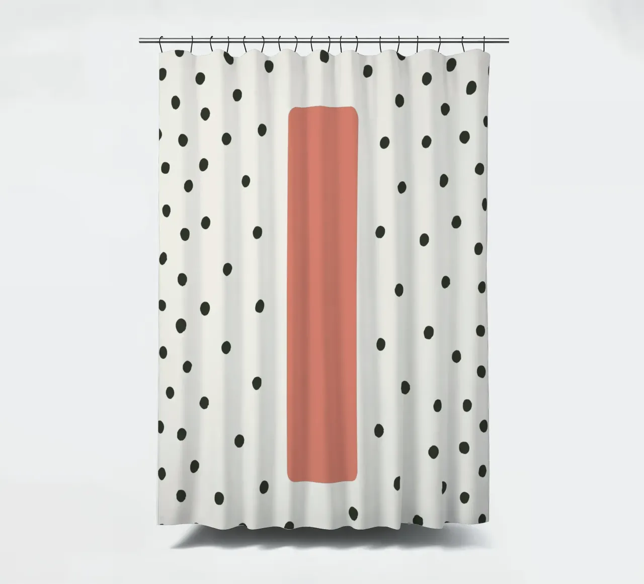 Initial I on dot pattern - Scandinavian style shower curtain by KidzStudio