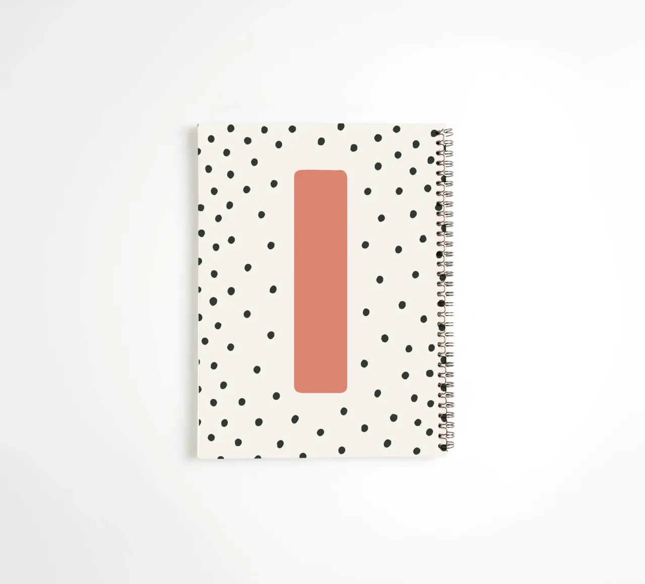 Initial I on dot pattern - Scandinavian style spiral notebook by KidzStudio