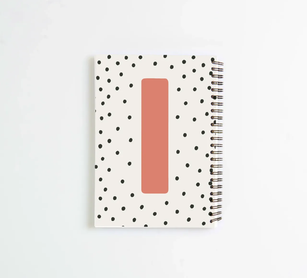 Initial I on dot pattern - Scandinavian style spiral notebook by KidzStudio