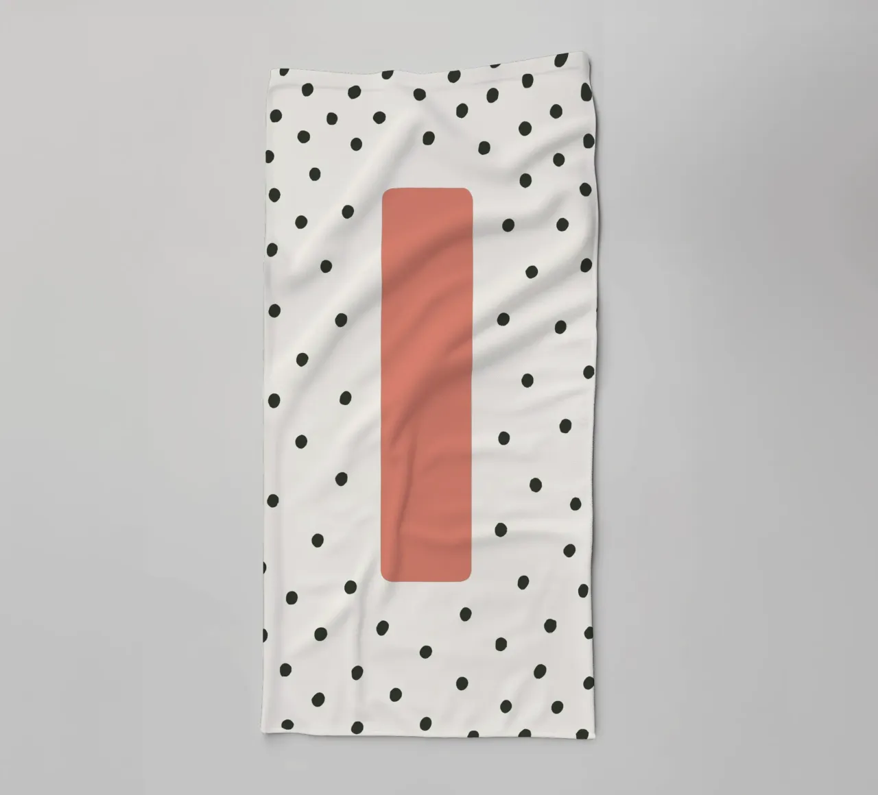 Initial I on dot pattern - Scandinavian style towel by KidzStudio