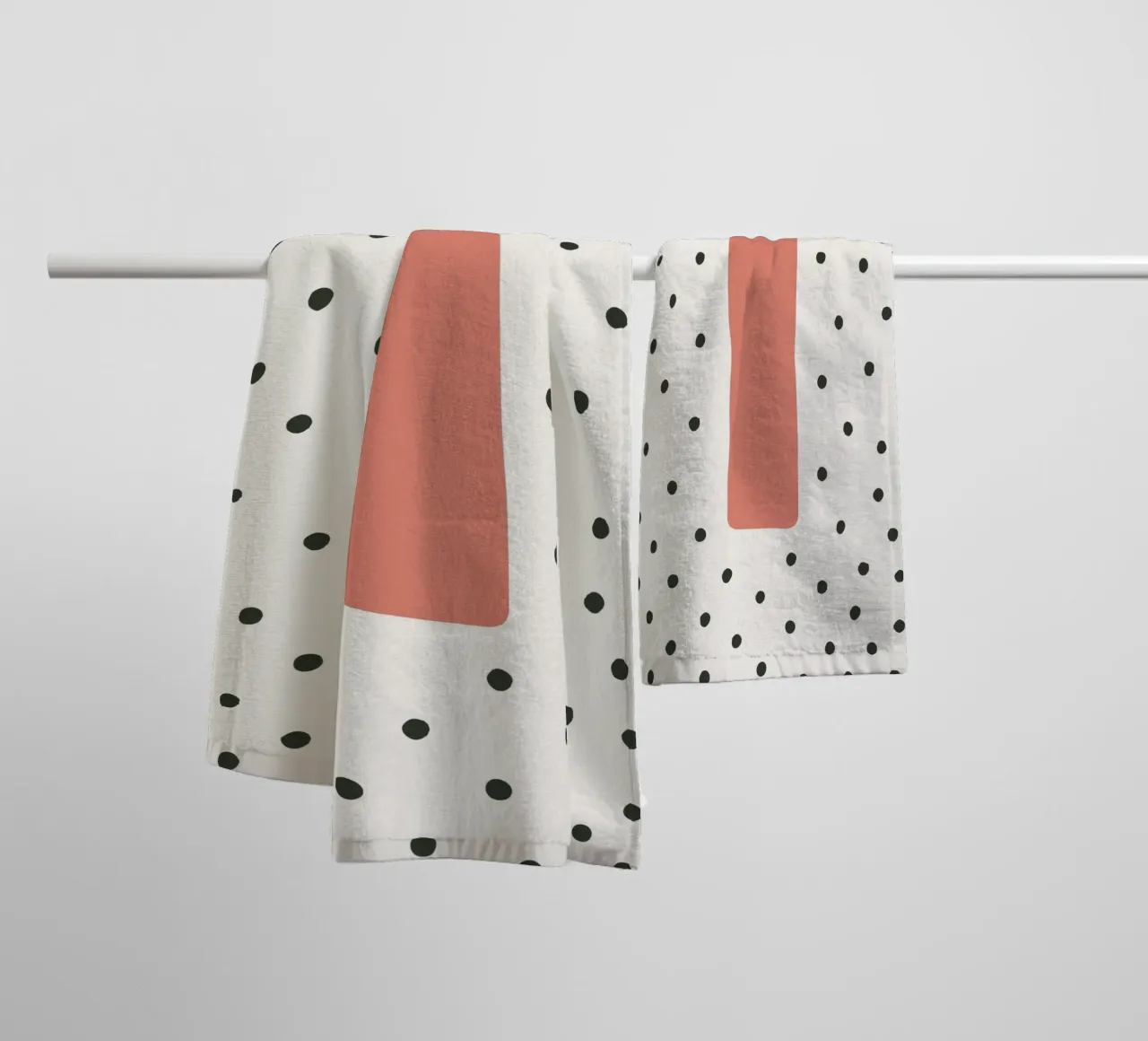 Initial I on dot pattern - Scandinavian style towel by KidzStudio