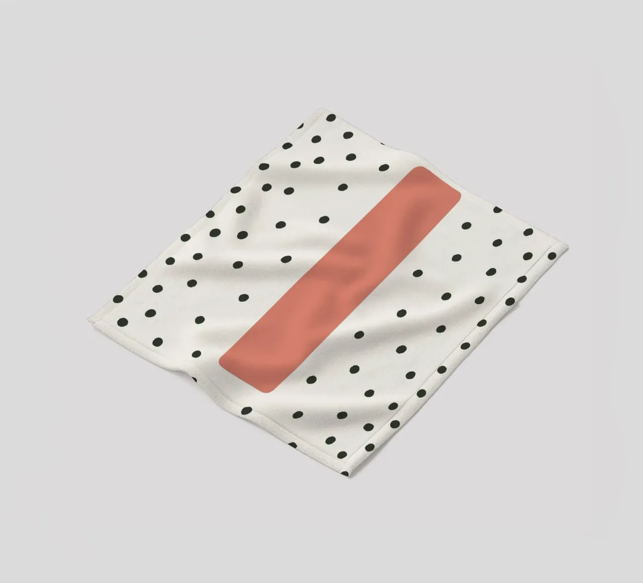 Initial I on dot pattern - Scandinavian style fleece blanket by KidzStudio