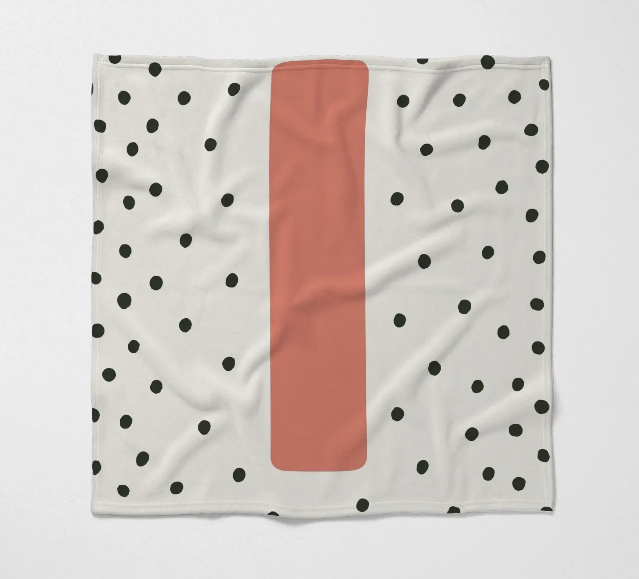 Initial I on dot pattern - Scandinavian style fleece blanket by KidzStudio