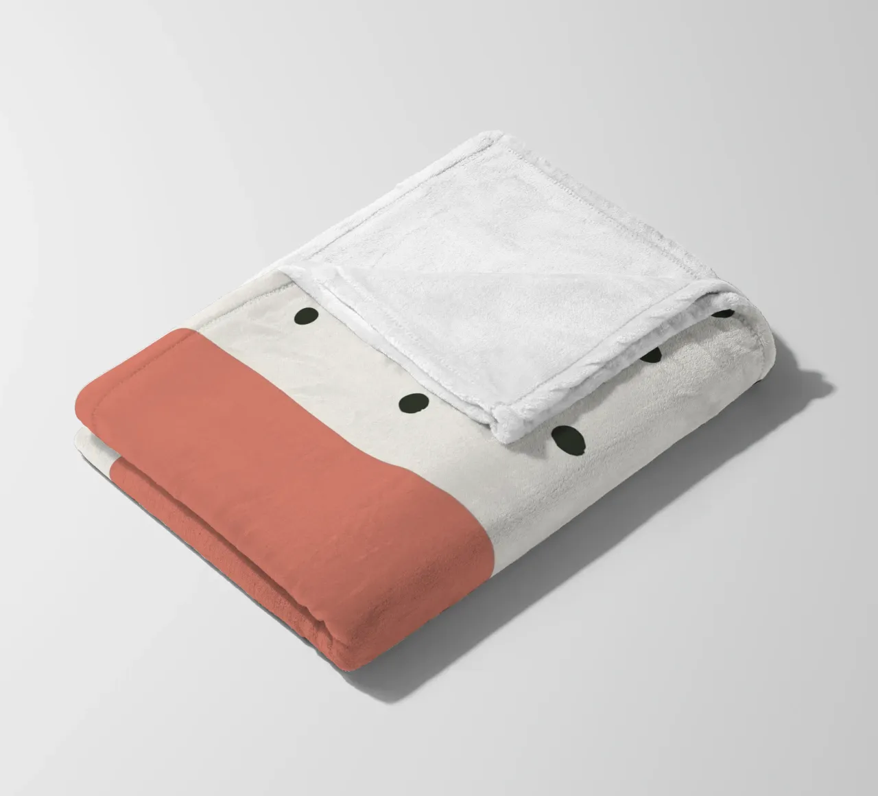 Initial I on dot pattern - Scandinavian style fleece blanket by KidzStudio