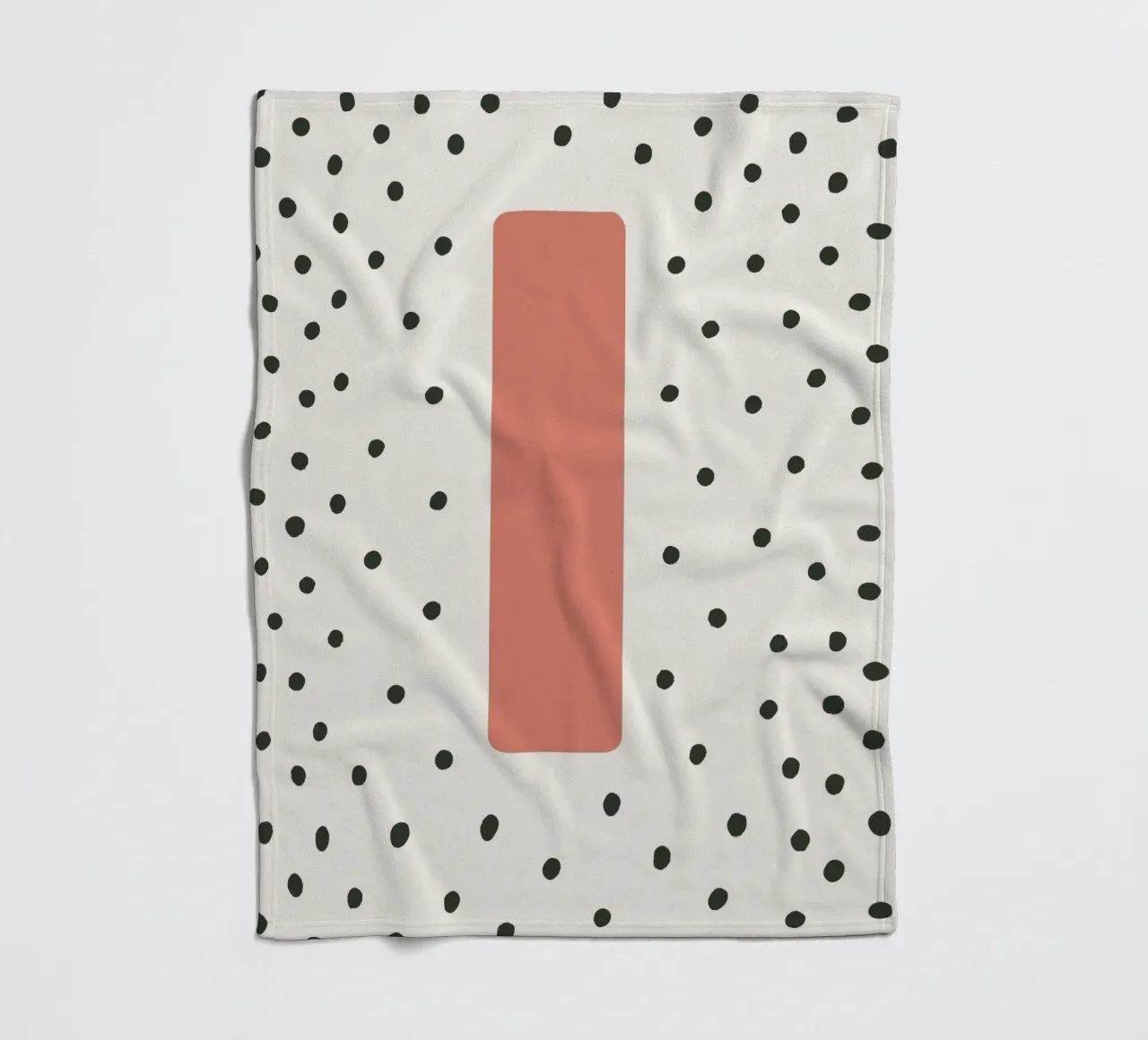 Initial I on dot pattern - Scandinavian style fleece blanket by KidzStudio