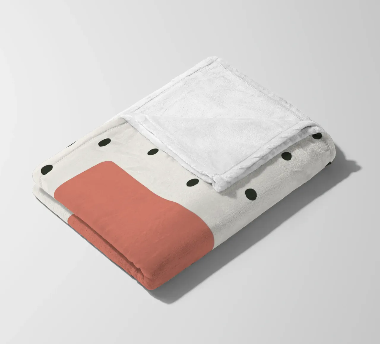 Initial I on dot pattern - Scandinavian style fleece blanket by KidzStudio