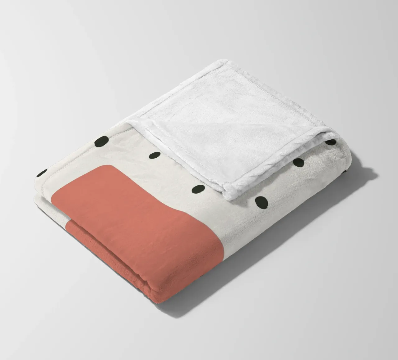 Initial I on dot pattern - Scandinavian style fleece blanket by KidzStudio