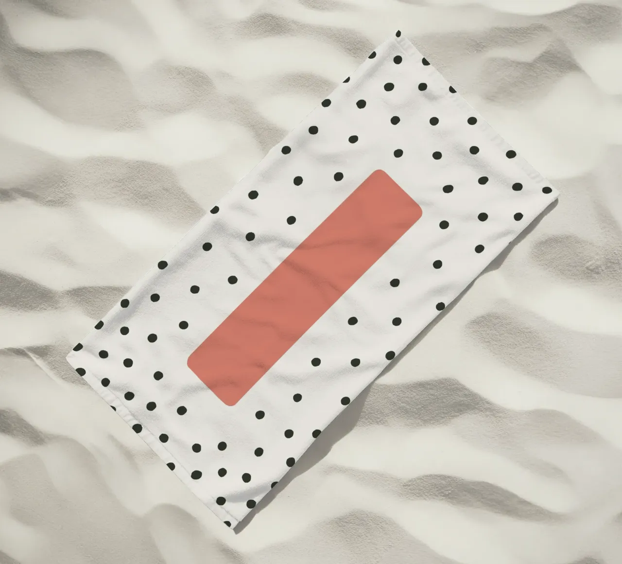 Initial I on dot pattern - Scandinavian style beach towel by KidzStudio