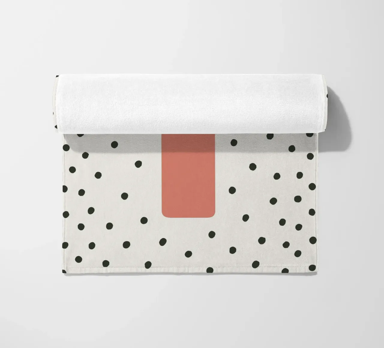 Initial I on dot pattern - Scandinavian style beach towel by KidzStudio