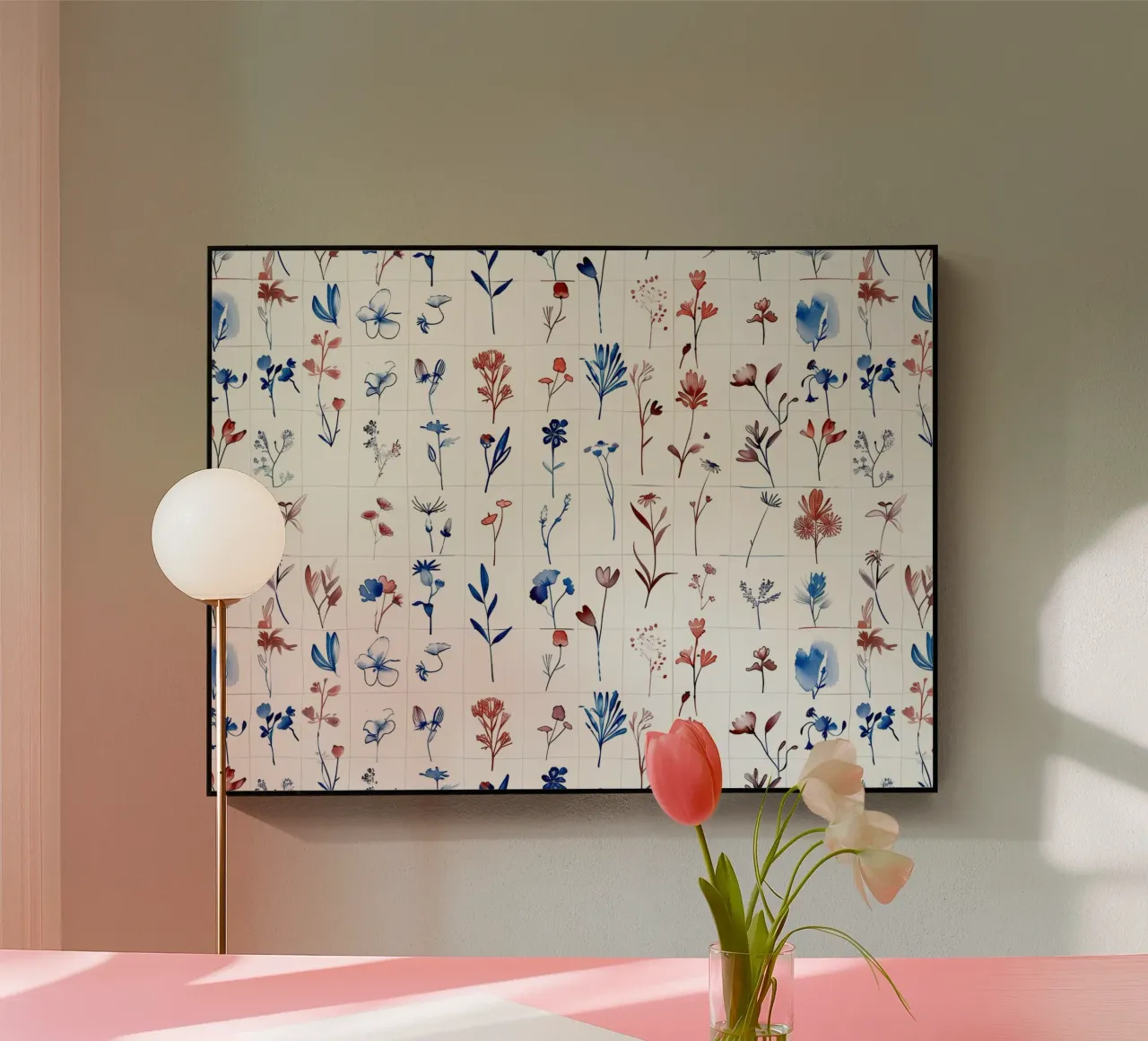 Field Study Grid acrylic glass by Sophia Calder Studio