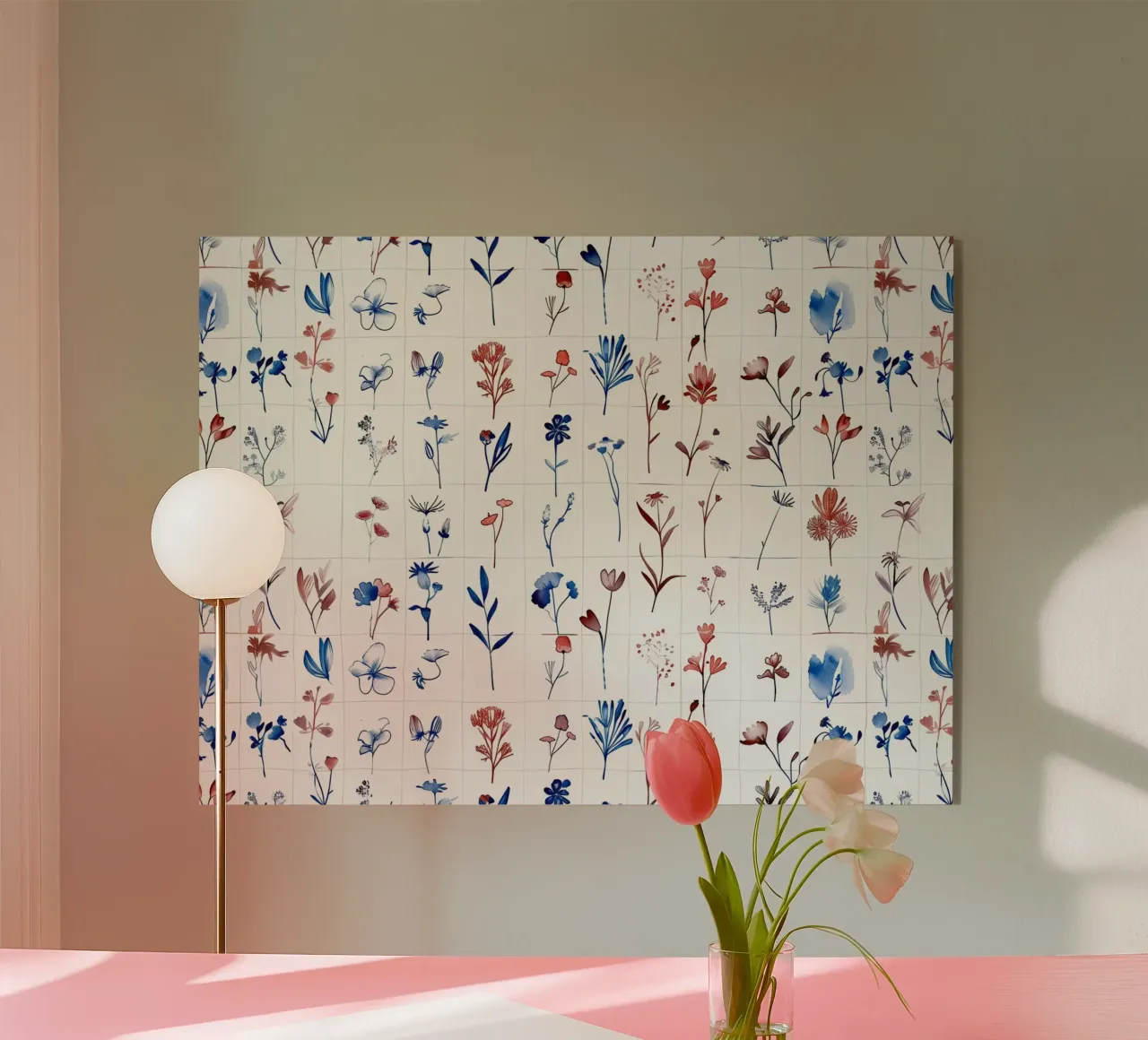 Field Study Grid acrylic glass by Sophia Calder Studio