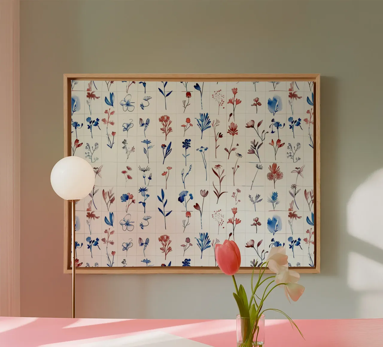 Field Study Grid canvas by Sophia Calder Studio