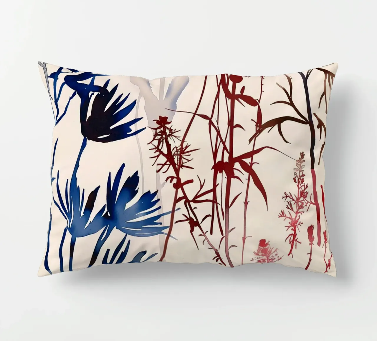 Crimson Silhouettes decorative cushion by Sophia Calder Studio