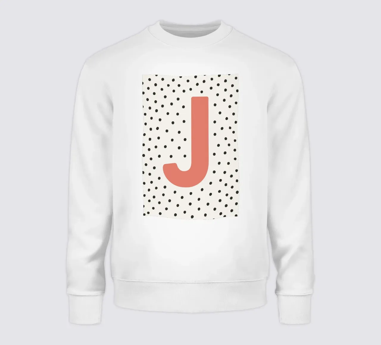 Initial J on dot pattern - Scandinavian style sweatshirt by KidzStudio