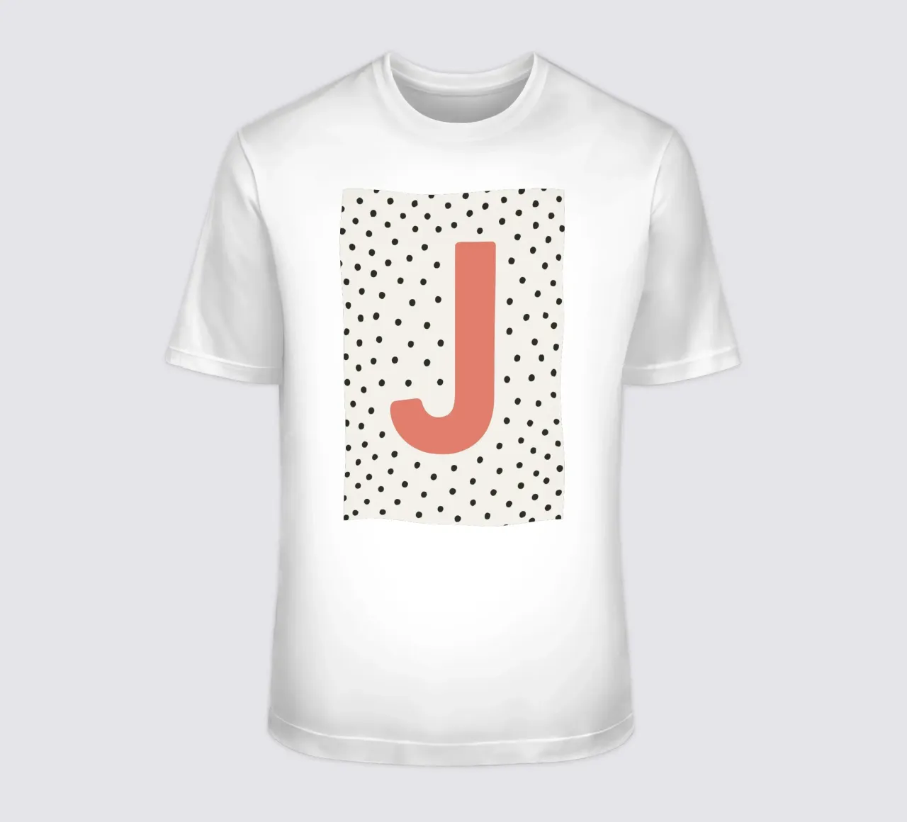 Initial J on dot pattern - Scandinavian style t-shirt by KidzStudio