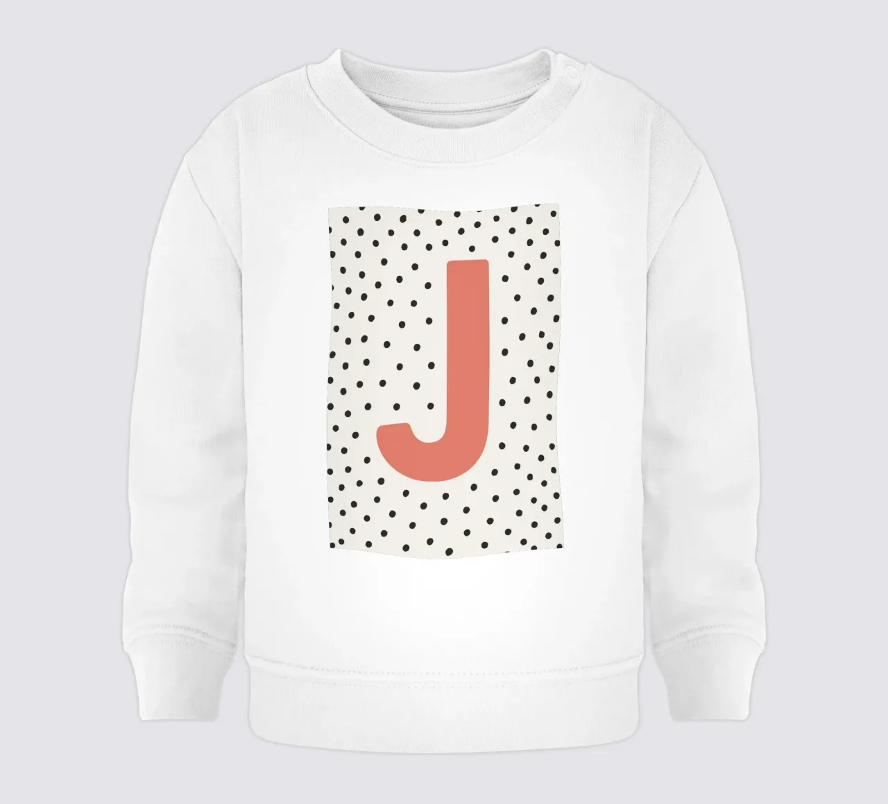 Initial J on dot pattern - Scandinavian style baby sweatshirt by KidzStudio