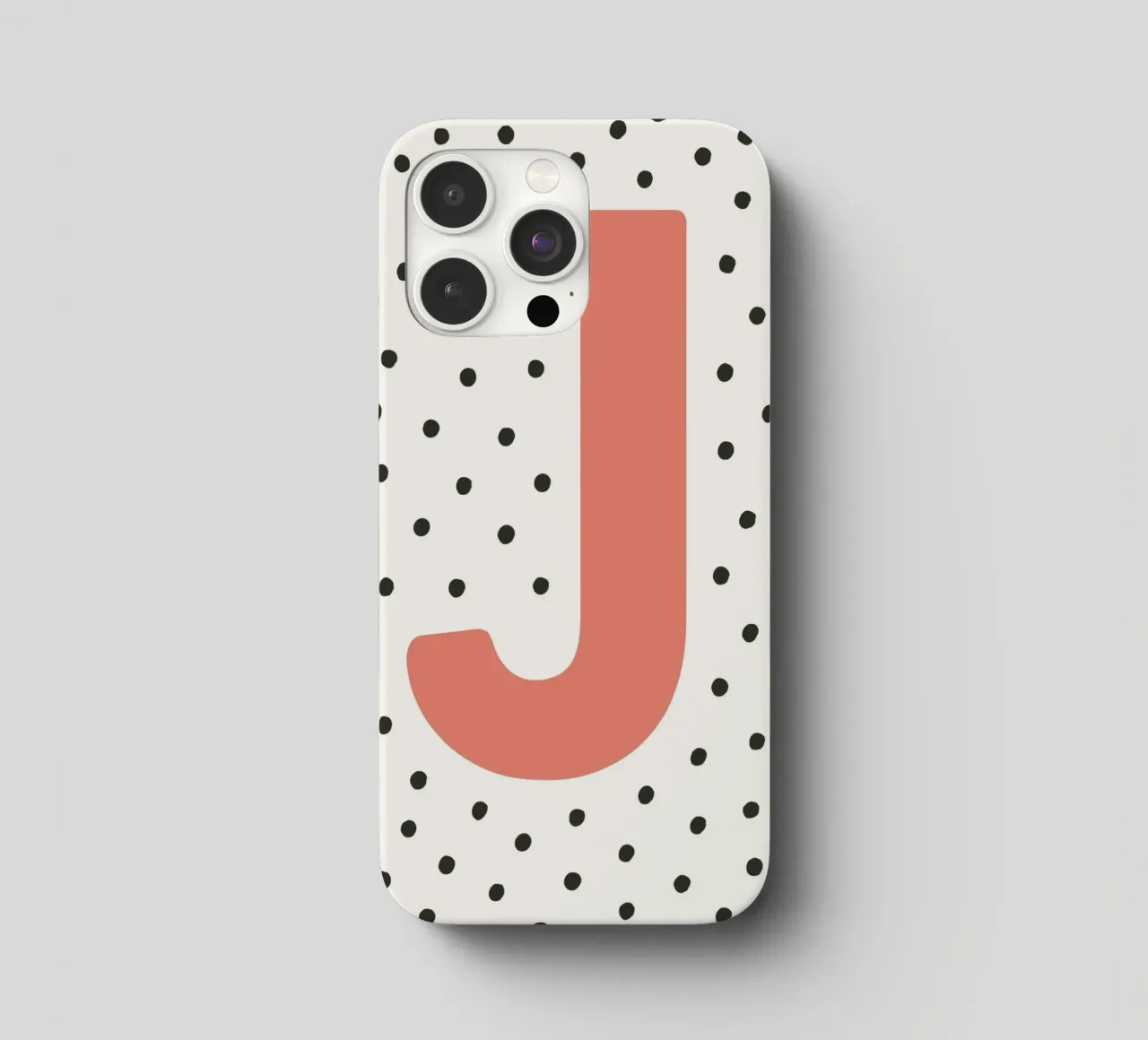 Initial J on dot pattern - Scandinavian style iphone case by KidzStudio