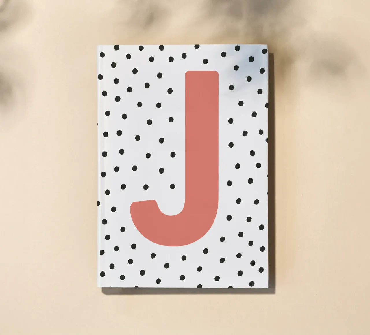 Initial J on dot pattern - Scandinavian style notebook by KidzStudio