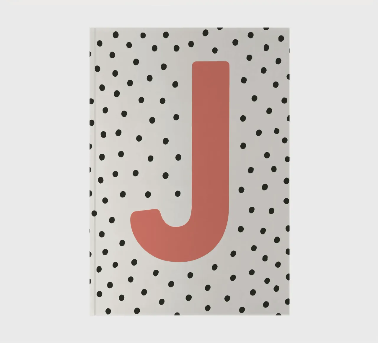 Initial J on dot pattern - Scandinavian style notebook by KidzStudio