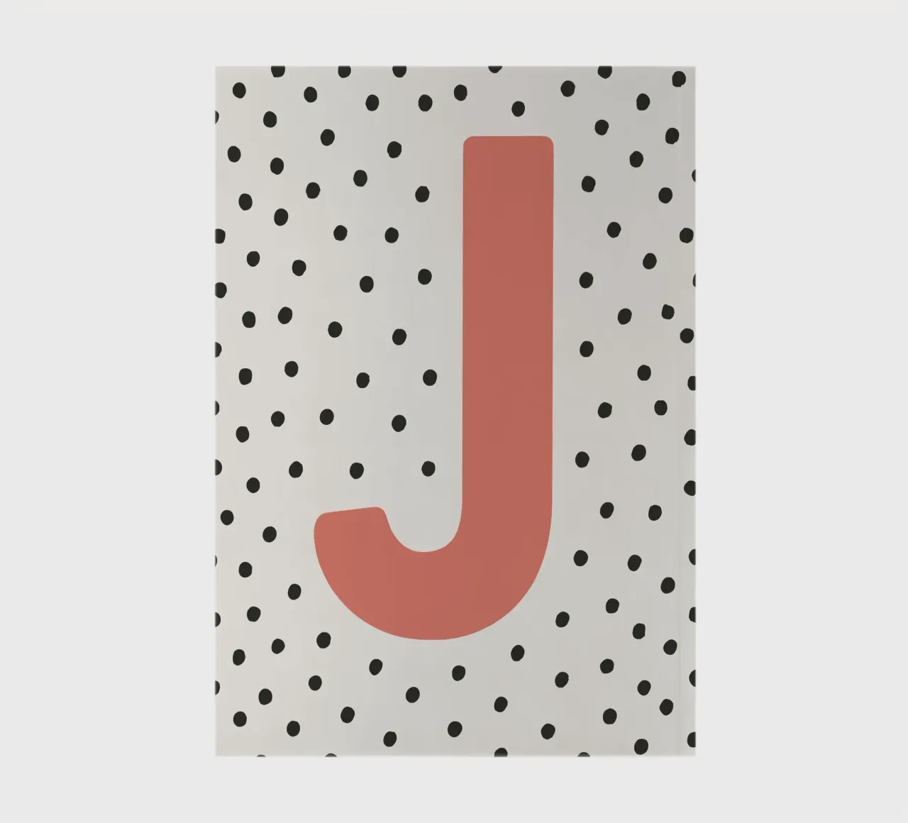 Initial J on dot pattern - Scandinavian style notebook by KidzStudio
