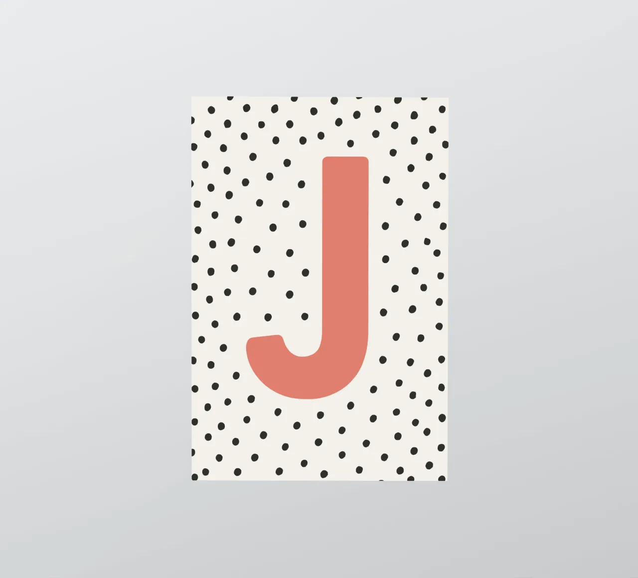 Initial J on dot pattern - Scandinavian style sticker by KidzStudio