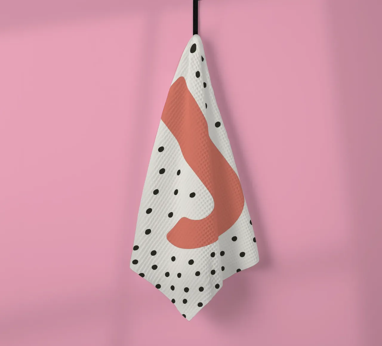 Initial J on dot pattern - Scandinavian style tea towel by KidzStudio