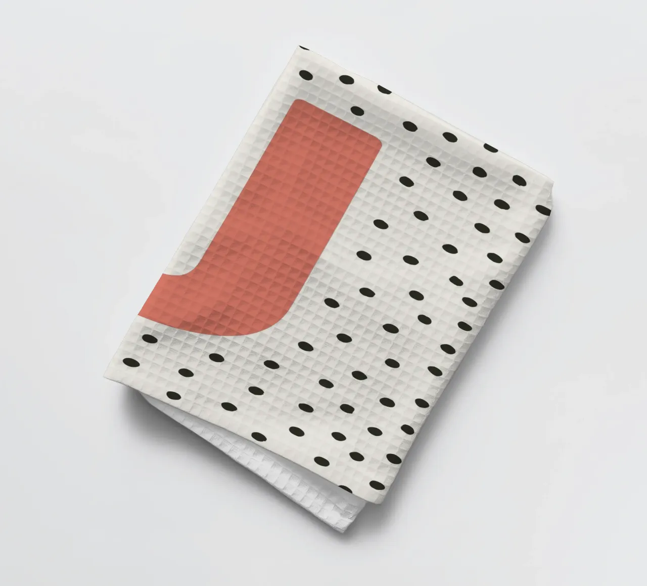 Initial J on dot pattern - Scandinavian style tea towel by KidzStudio