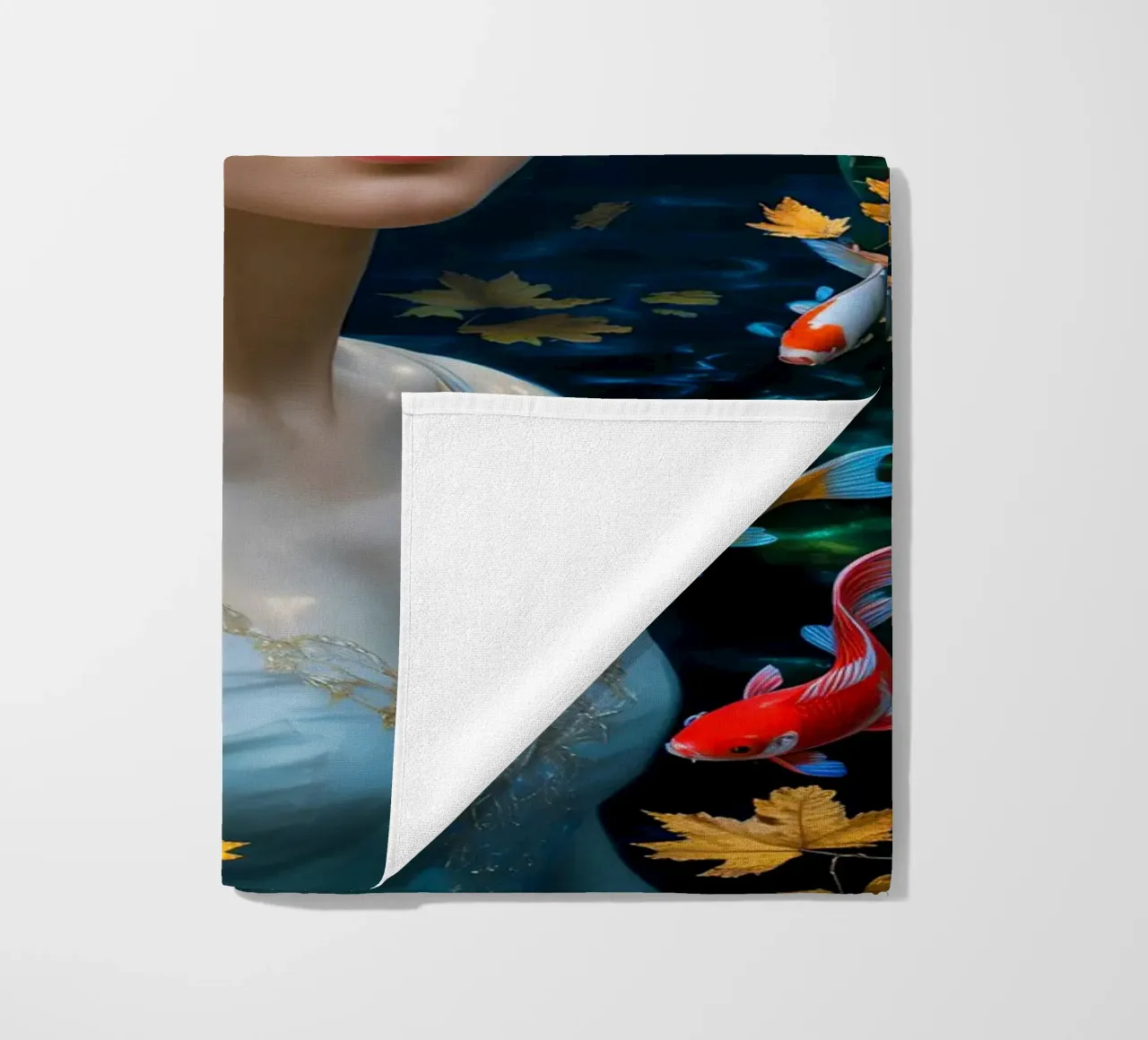 Underwater Serenity: Woman and Koi telo mare da IMAGINE ART