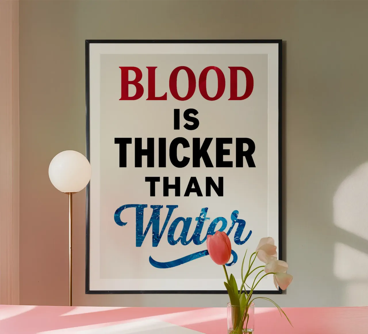 BLOOD IS THICKER THAN WATER poster with plastic frame by Vintage Van Gogh