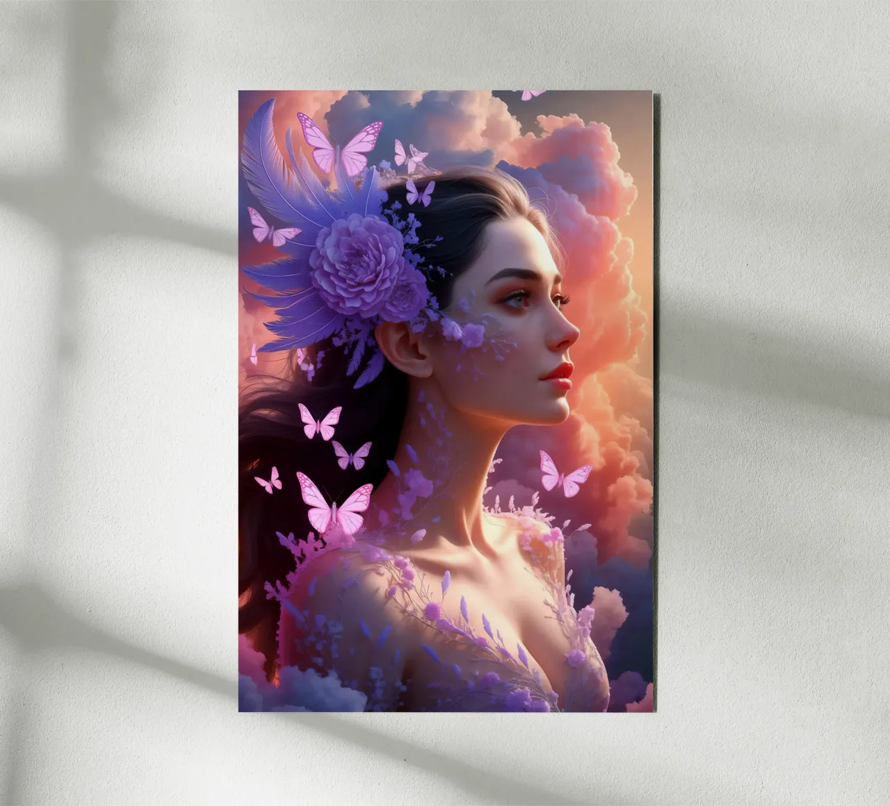 Flower Beauty Women alluminio dibond da IMAGINE ART